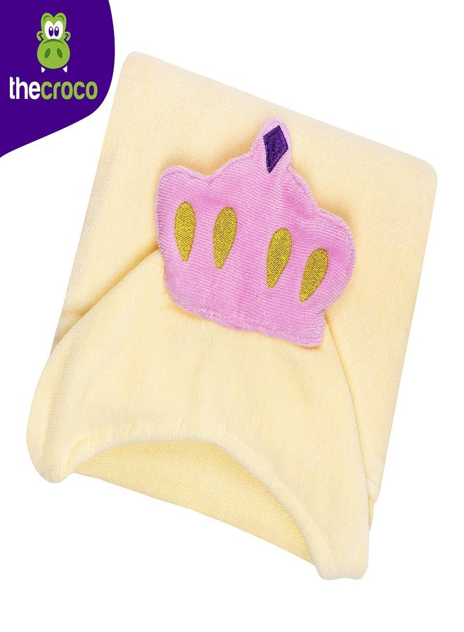 ذا كروكو مناشف ذا كروكو الفاخرة للأطفال بغطاء رأس | فائقة النعومة وكبيرة الحجم (28 × 49 بوصة) | منشفة حمام قطنية 100% للأطفال بغطاء رأس | مناشف شاطئ ومسبح للأولاد والبنات من عمر 1 إلى 8 سنوات (لون وردي فاتح) - Image 2